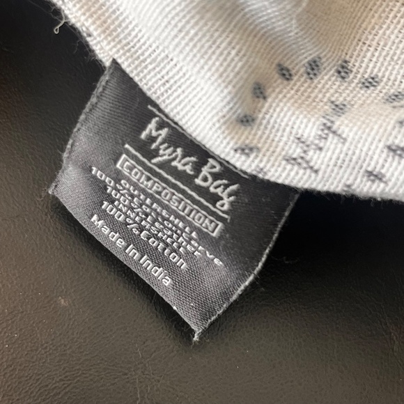 Myra Bag Azure Upcycled Canvas & Cowhide Leather Shoulder Bag NWOT - Picture 14 of 14